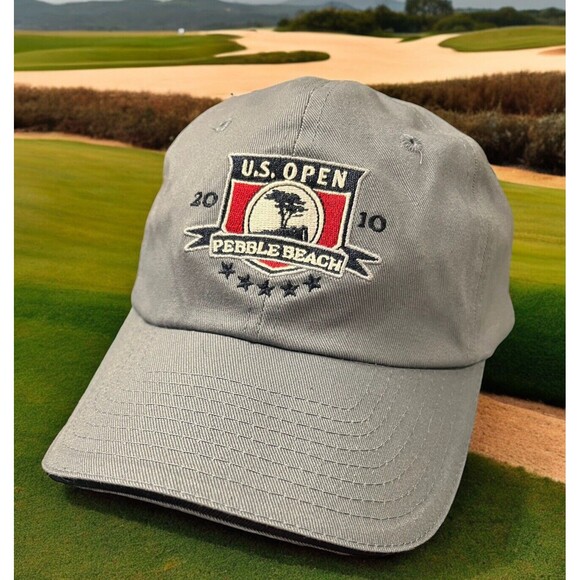 2010 US Open Hat Cap Pebble Beach Steel Gray USGA Member Strap Back One Size - Picture 1 of 3